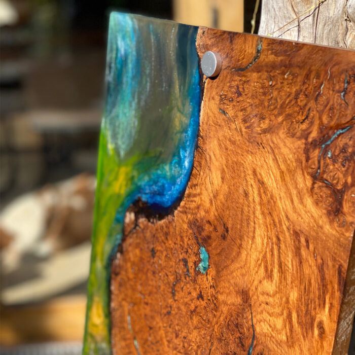 saw and pour burl oak wall art