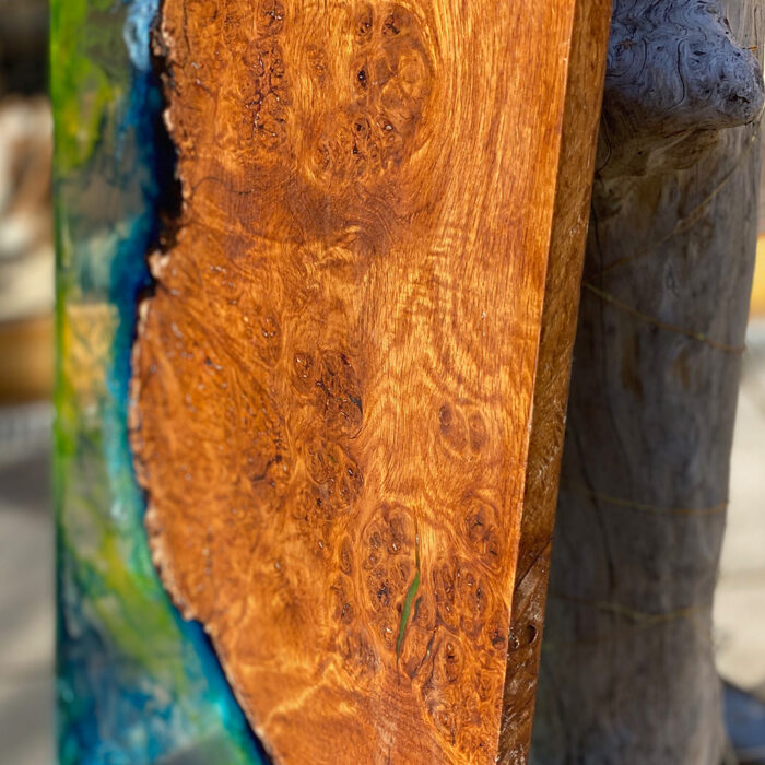 saw and pour burl oak wall art