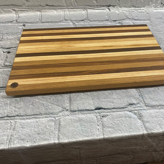 saw and pour oak birch walnut chopping board
