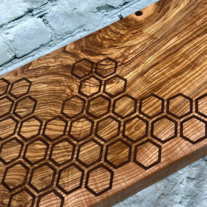 Olive ash with copper resin hex