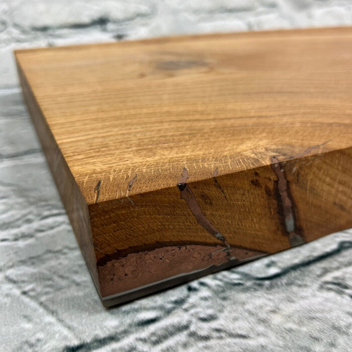 Oak live edge with copper resin