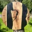 walnut and carbon black pearl resin wall clock